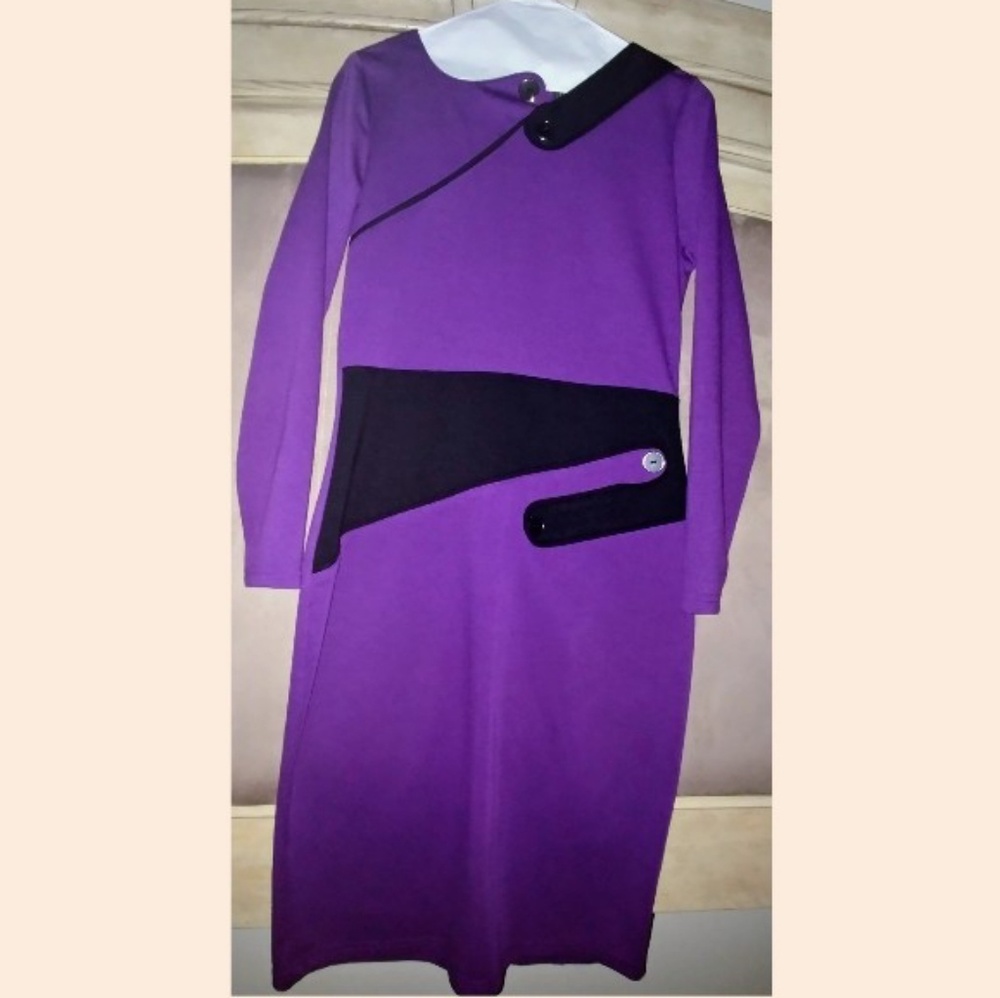 Homeyee purple and black dress